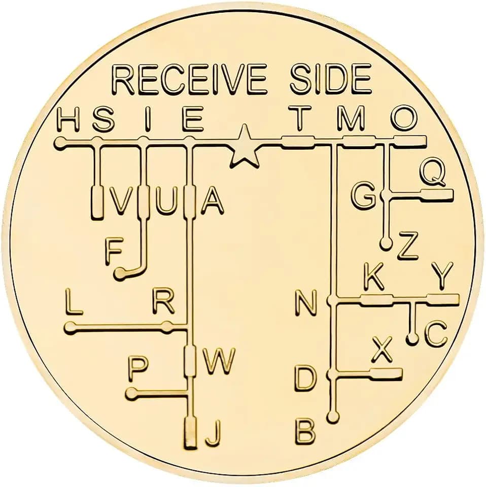 Morse Code Golden Commemorative Coin - Unique Collector's Coin with Engraved Morse Code Message, Perfect for History Buffs, Cryptography Enthusiasts, and Gift Giving