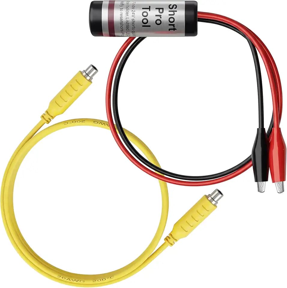HVAC Short Finder Kit, 24VAC Circuit Tester with Jumper Cable, 12" Lead with Alligator Clips, Auto Reset Protection, Temporary Bypass Testing, Compatible with 24VAC HVAC Systems